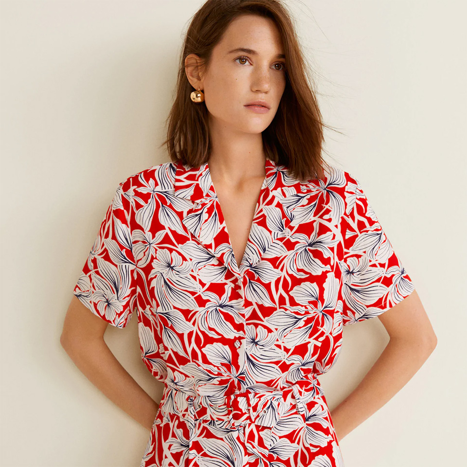 Short Sleeve Polka Dot Print Shirt - Image 5