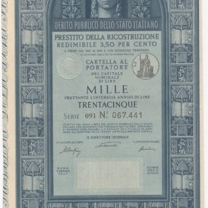 Prestito della ricostruzione redimibile 1947 - 3,50 %